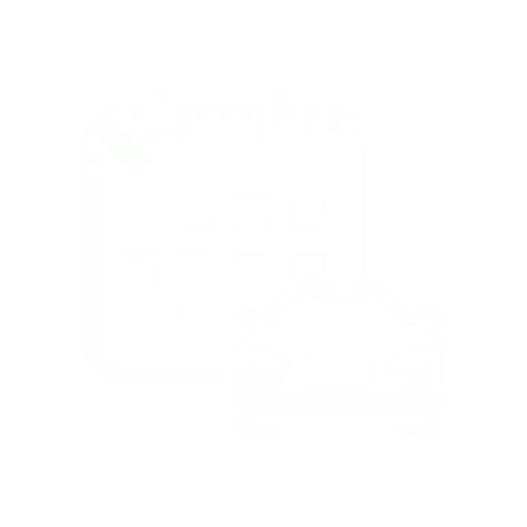 ikona samochodu i kalendarza